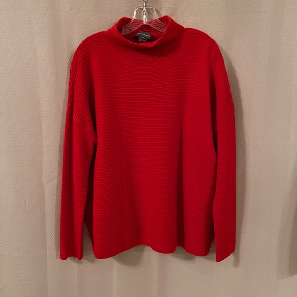 French Connection Lena Funnel Neck Pullover Sweater Red  Sz M - Picture 2 of 14